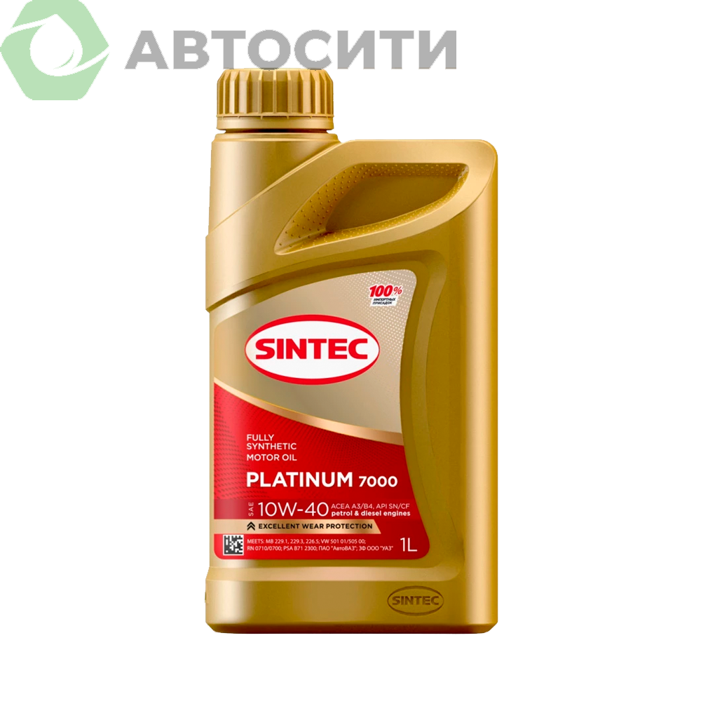 Масло моторное 10W-40 син. Sintec Platinum 7000 1л (A3/B4 SN/CFF)