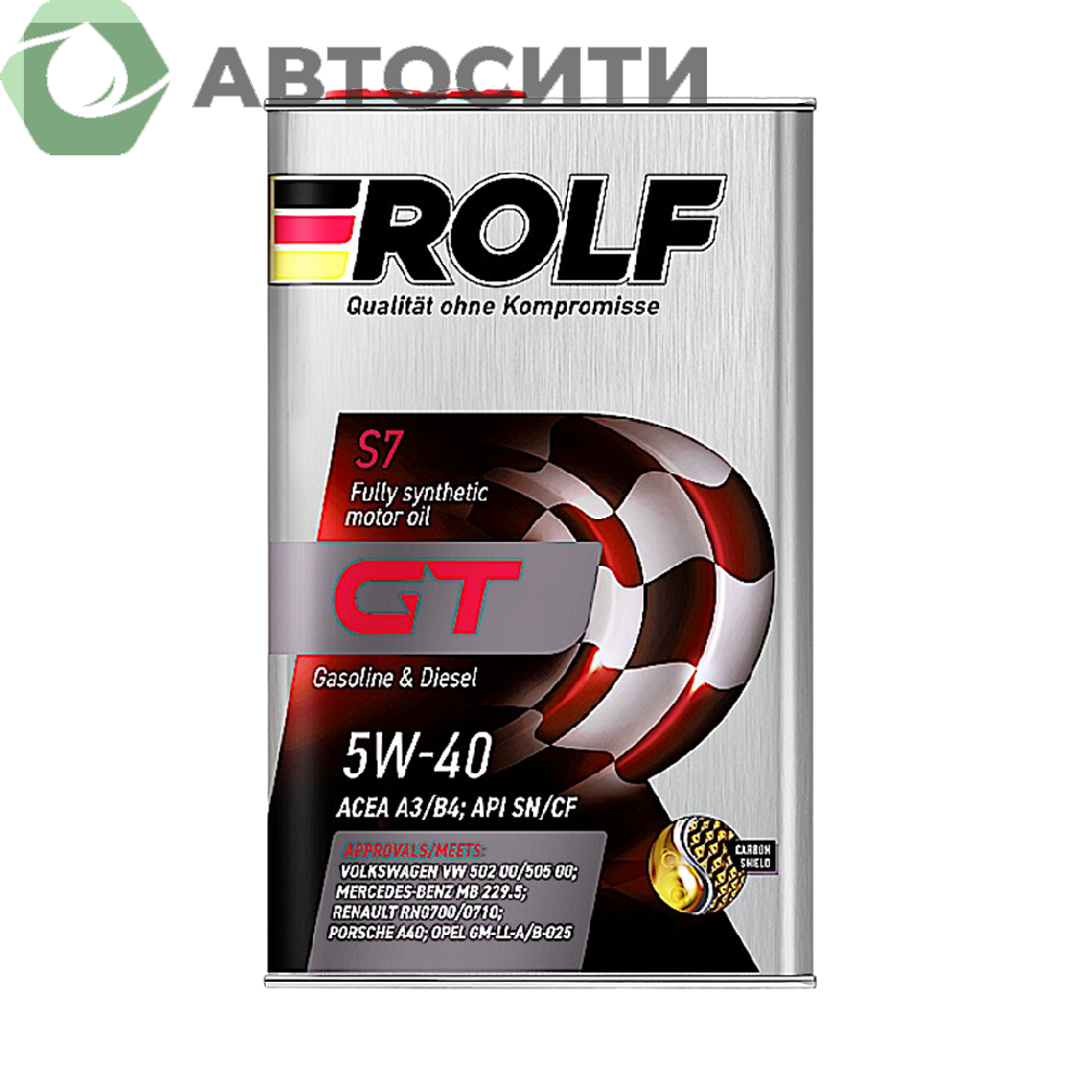 Масло моторное 5W-40 синтетическое Rolf GT 4л (A3/B4 SN/CF)