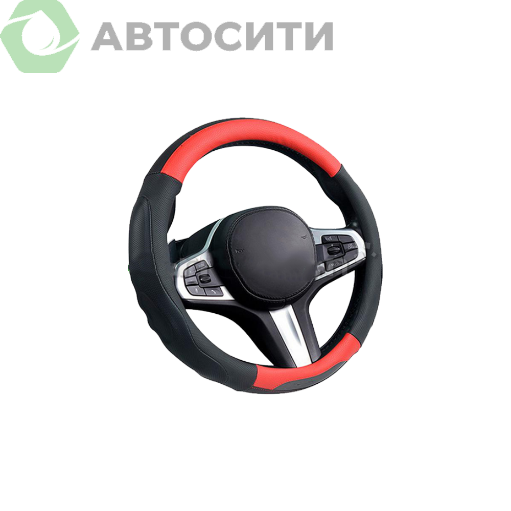 Оплетка CarFashion M Laredo экокожа черно-красная