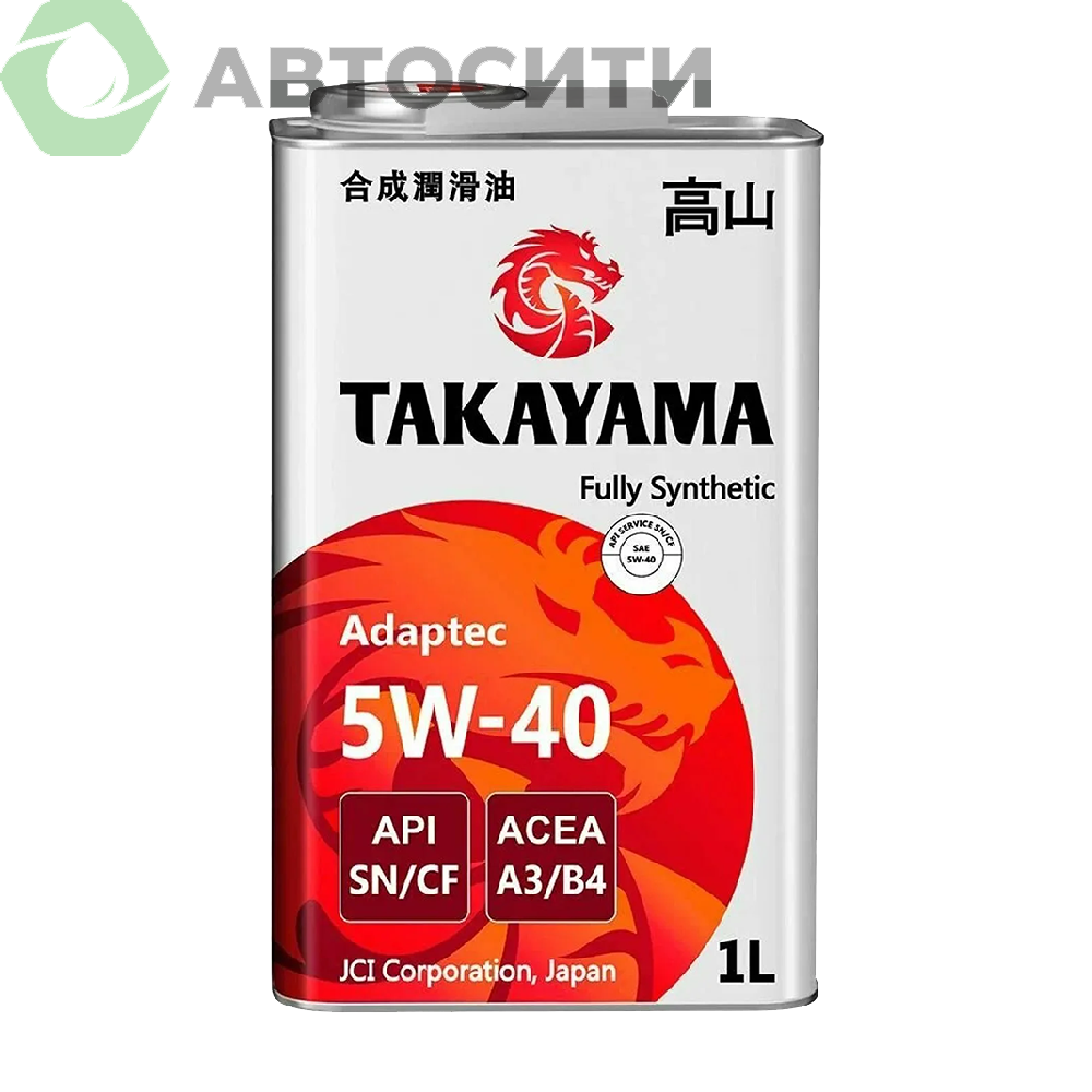 Масло моторное 5W-40 синтетическое Takayama Adaptec 1л (A3/B4 SN/CF)