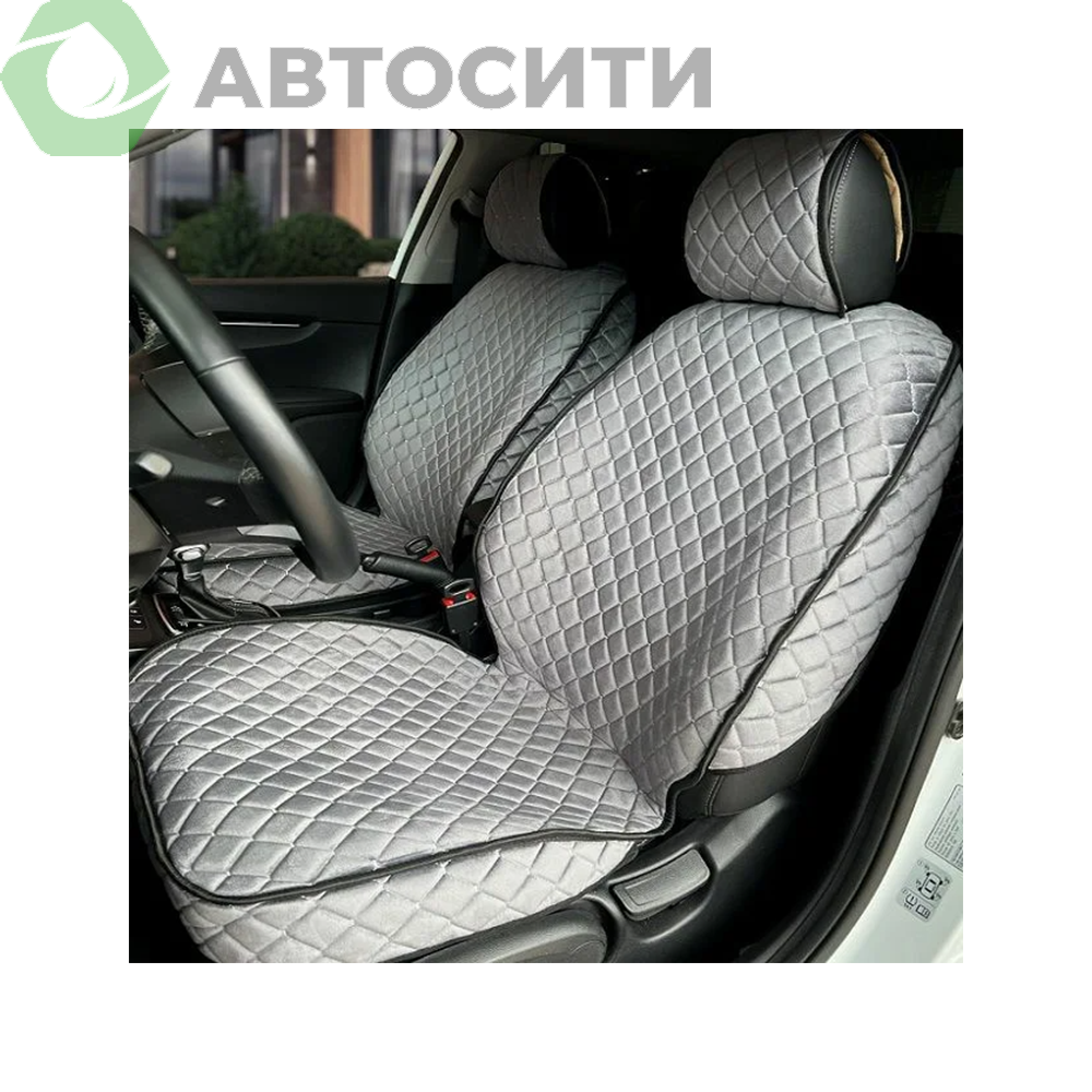 Накидка на сиденье CarFashion Linen Cube передние велюр св.серый св.серый св.серый 26204