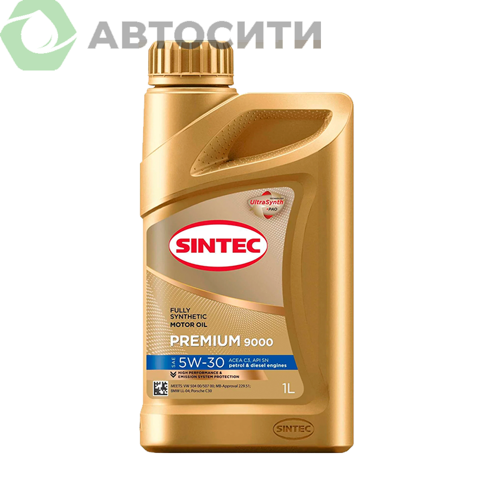 Масло моторное 5W-30 син. Sintec Premium 9000 1л (C3 SN)