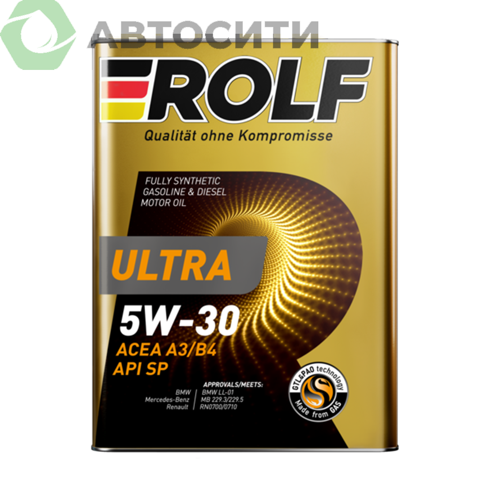 Масло моторное 5W-30 синтетическое Rolf Ultra 4л (A3/B4 SP)
