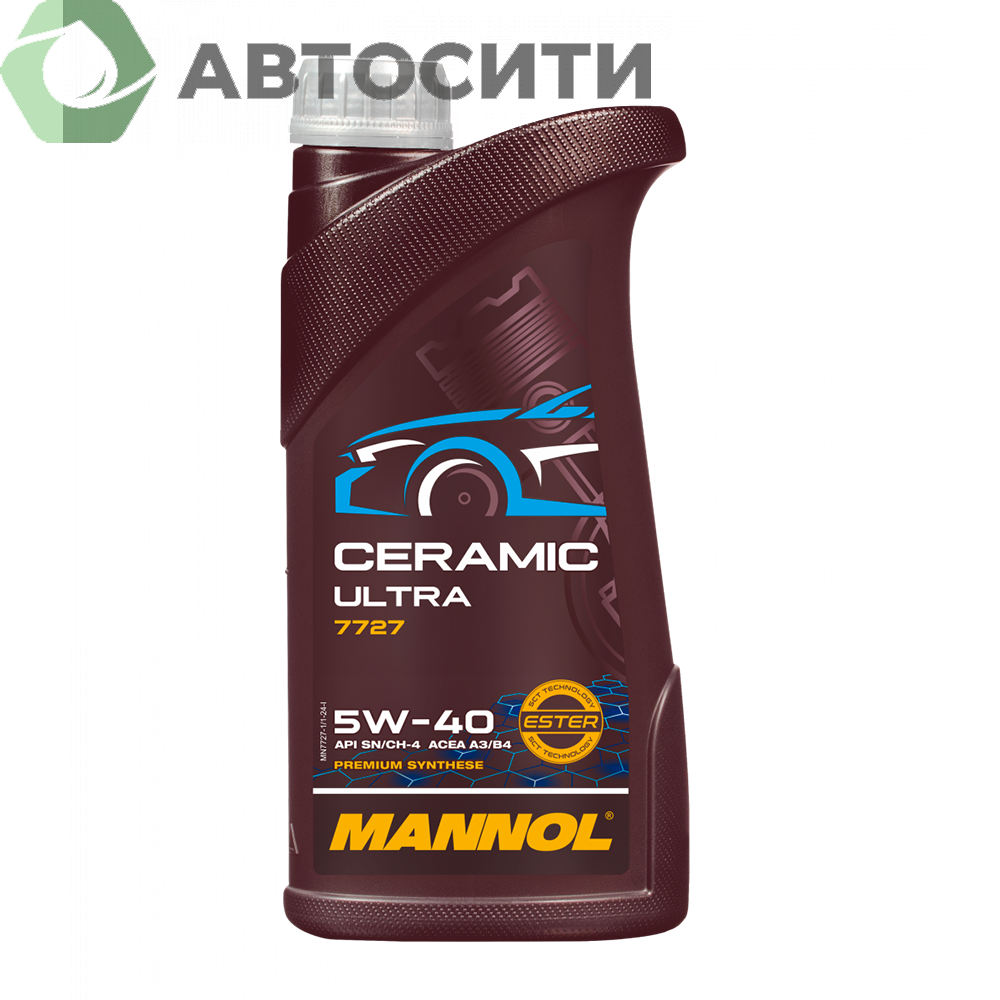 MN7727-1 Масло моторное 5w40 син. Mannol Ceramic Ultra 1л