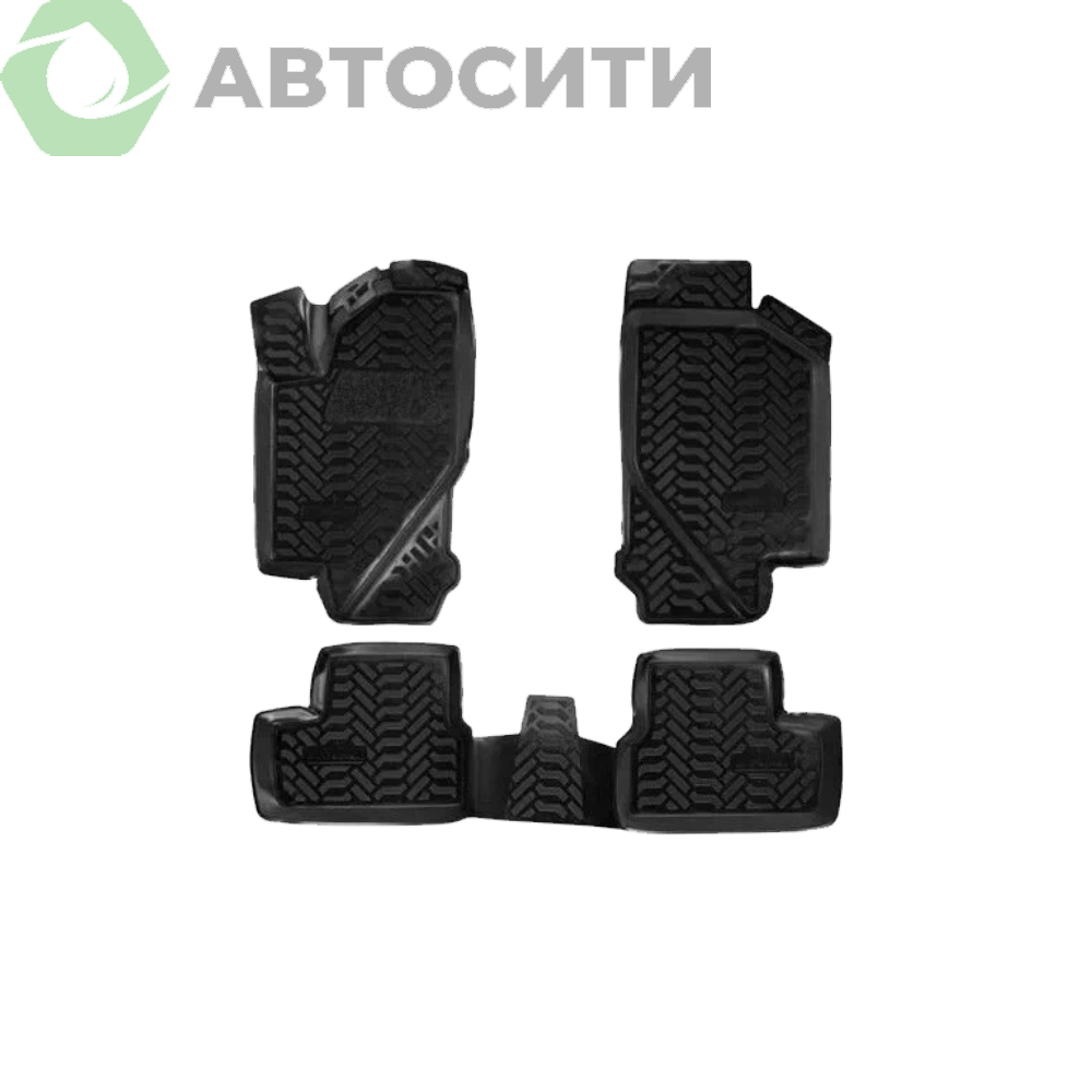 Коврики резиновые 2190 11- 3D полиуретан черные высокие бортики 4 шт Airline