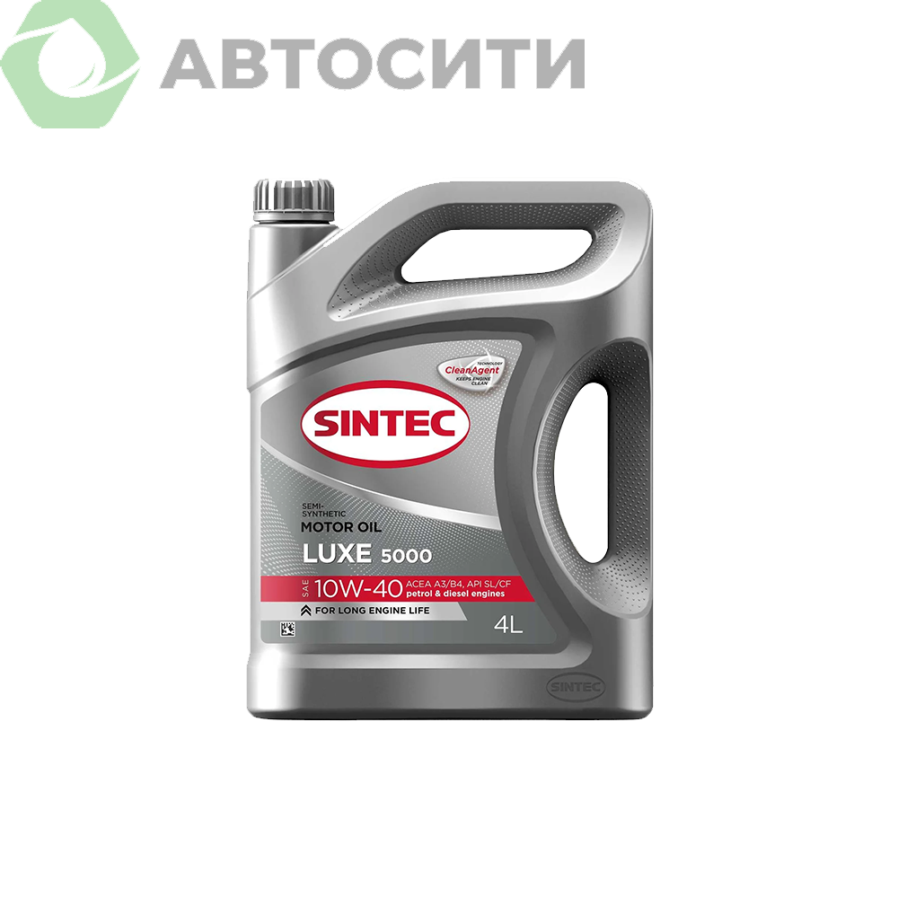 Масло моторное 10W-40 полусинтетическое Sintec Luxe 5000 4л (A3/B4 SL/CF)