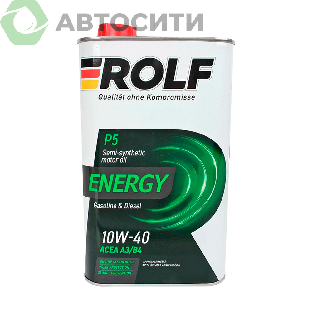 Масло моторное 10W-40 полусинтетическое Rolf Energy 1л (A3/B4 SL/CF)
