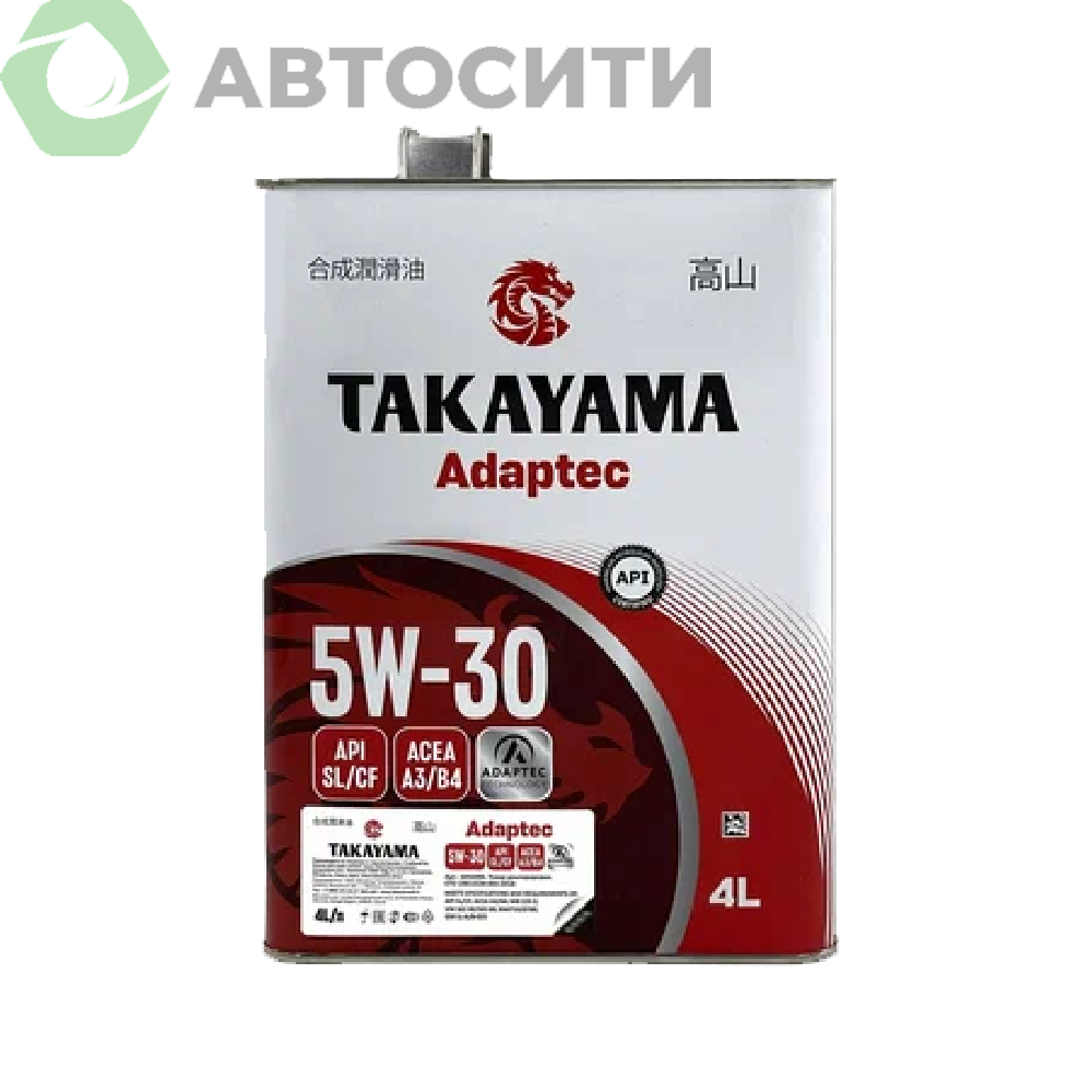 Масло моторное 5W-30 синтетическое Takayama Adaptec 4л (A3/B4 SL/CF)