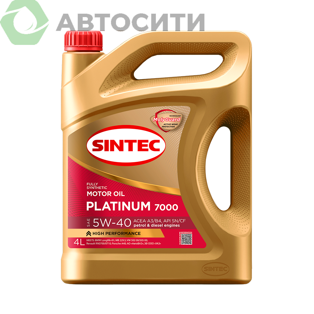 Масло моторное 5W-40 син. Sintec Platinum 7000 4л