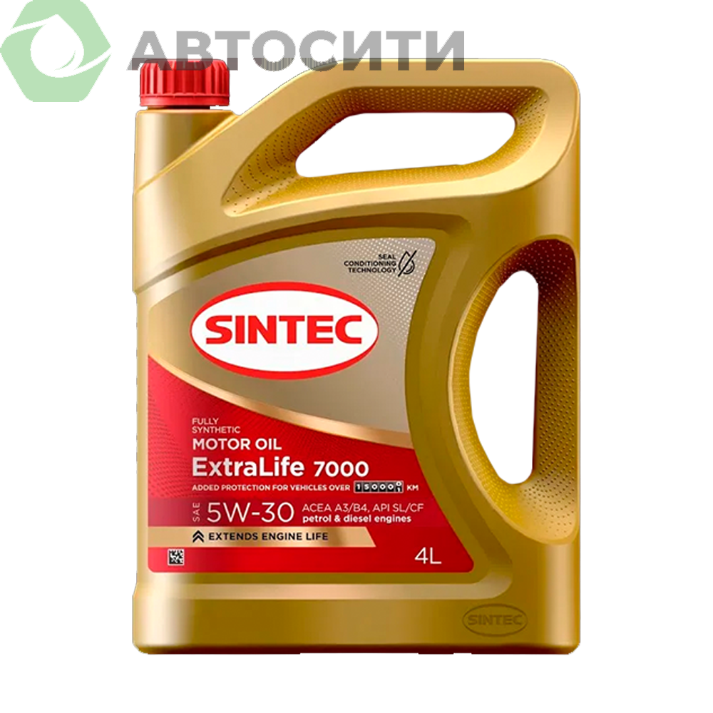 Масло моторное 5W-30 син. Sintec ExtraLife 7000 4л (A3/B4 SL/CF)