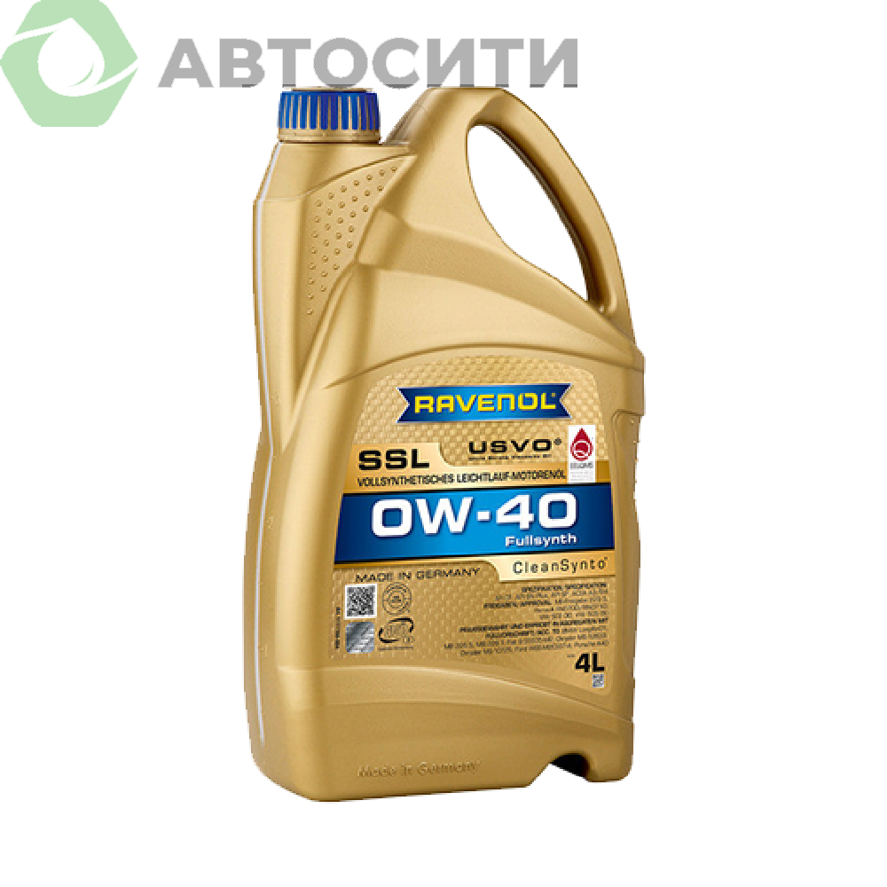 Масло моторное 0W-40 син. SSL Super Synthetik Oel RAVENOL 4л