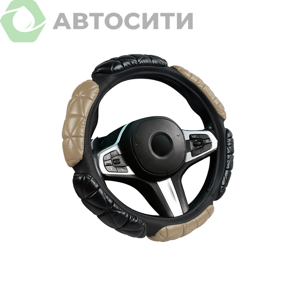 Оплетка CarFashion M Balloon экокожа черный серый