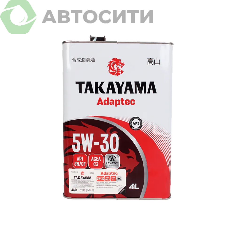 Масло моторное 5W-30 синтетическое Takayama Adaptec 4л (C3 SN/CF)