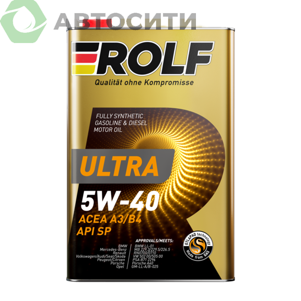Масло моторное 5W-40 синтетическое Rolf Ultra 1л (A3/B4 SP)