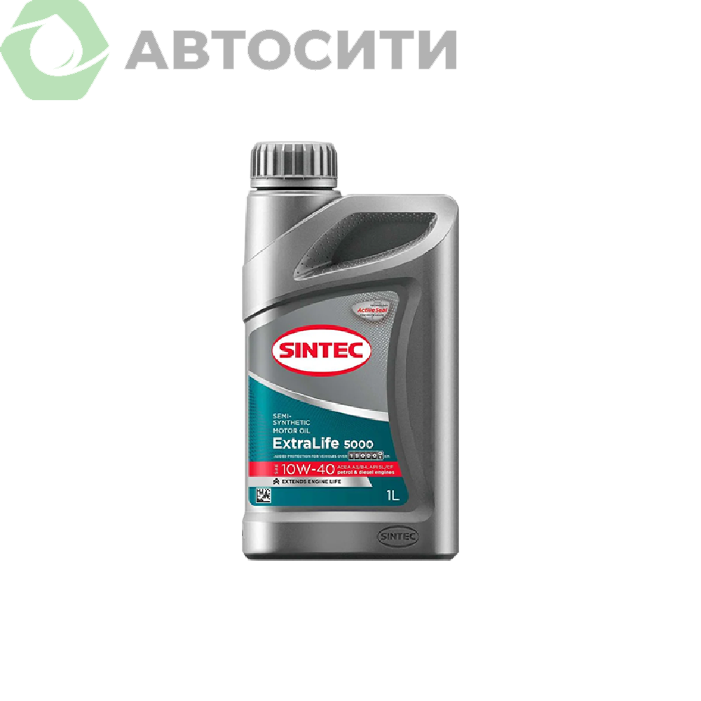 Масло моторное 10W-40 синтетическое Sintec ExtraLife 5000 1л (A3/B4 SL/CF)