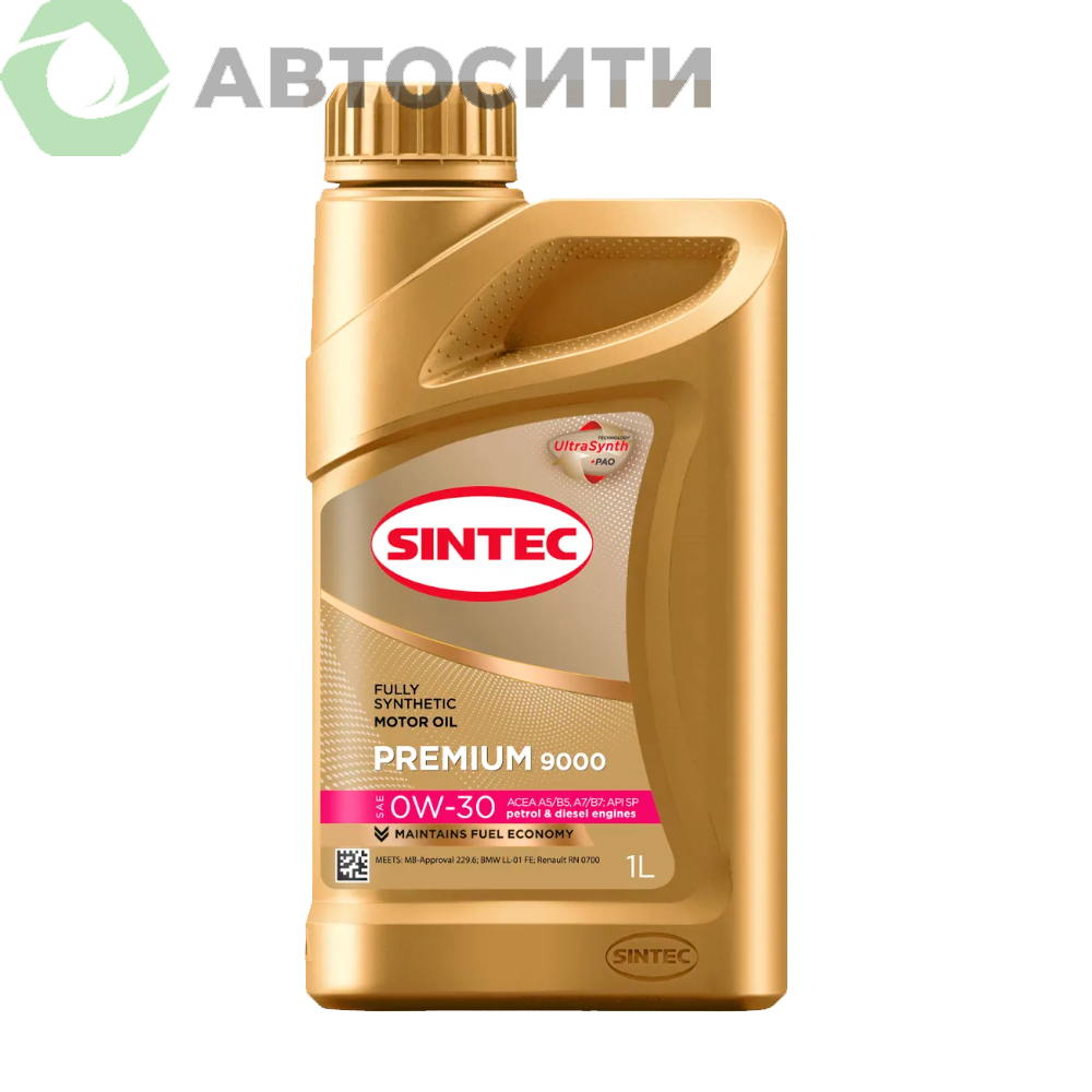 Масло моторное 0W-30 синтетическое Sintec Premium 9000 1л (A5/B5 SP)