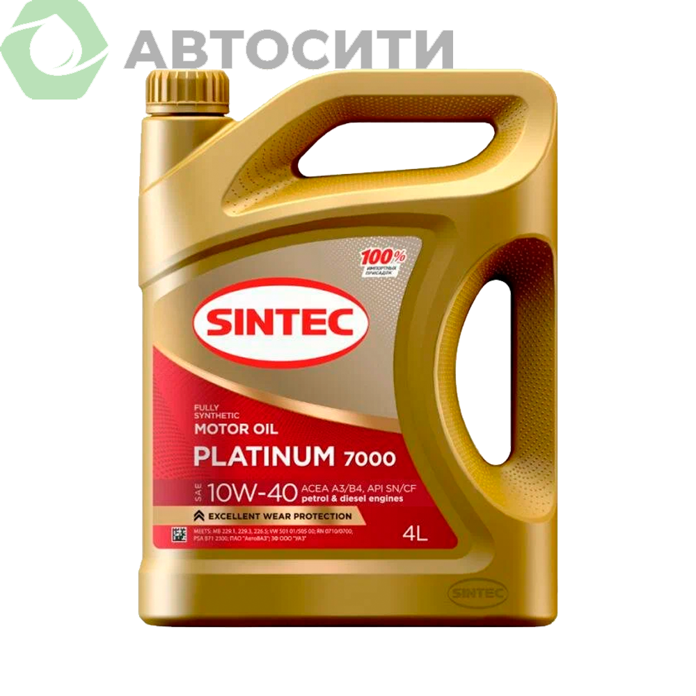 Масло моторное 10W-40 син. Sintec Platinum 7000 4л