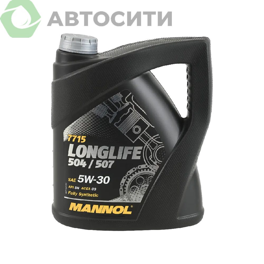 Масло моторное 5w30 синтетическое MANNOL Longlife 504/507 (O.E.M. for VW Audi Skoda) 7715 4л (SN)