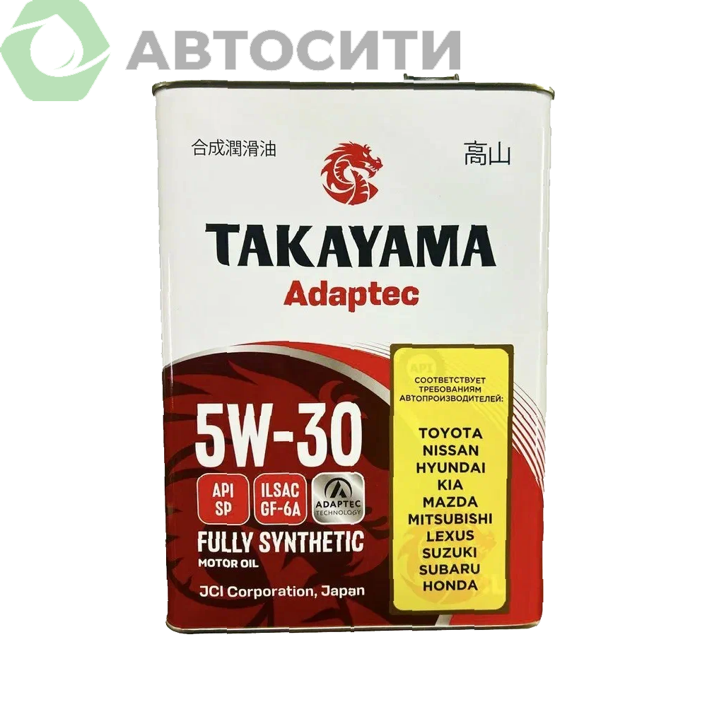Масло моторное 5W-30 синтетическое Takayama Adaptec 4л (GF-6A SP)