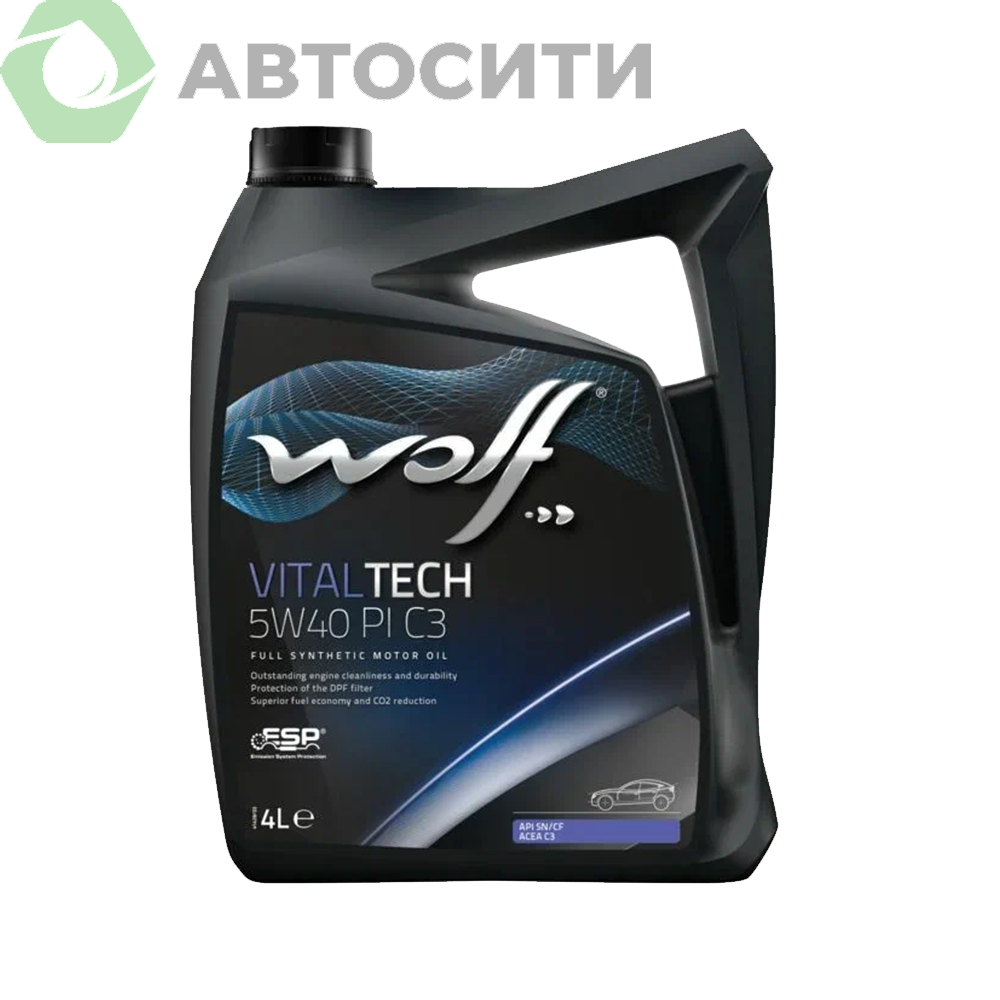 Масло моторное 5w40 син. WOLF VITALTECH PI C3 4л