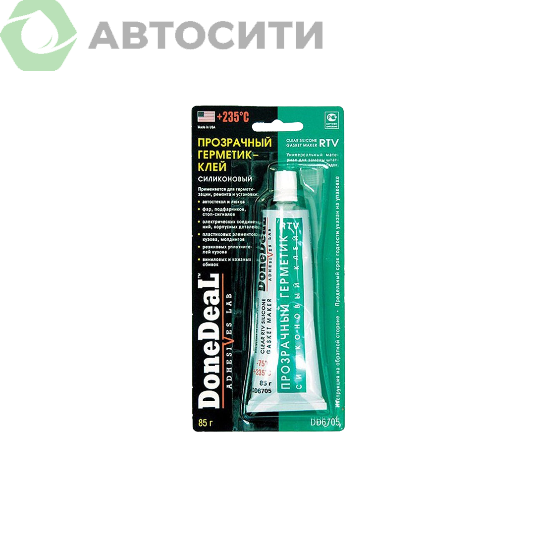 Клей-герметик  прозрачный силиконовый  для стекла 85гр