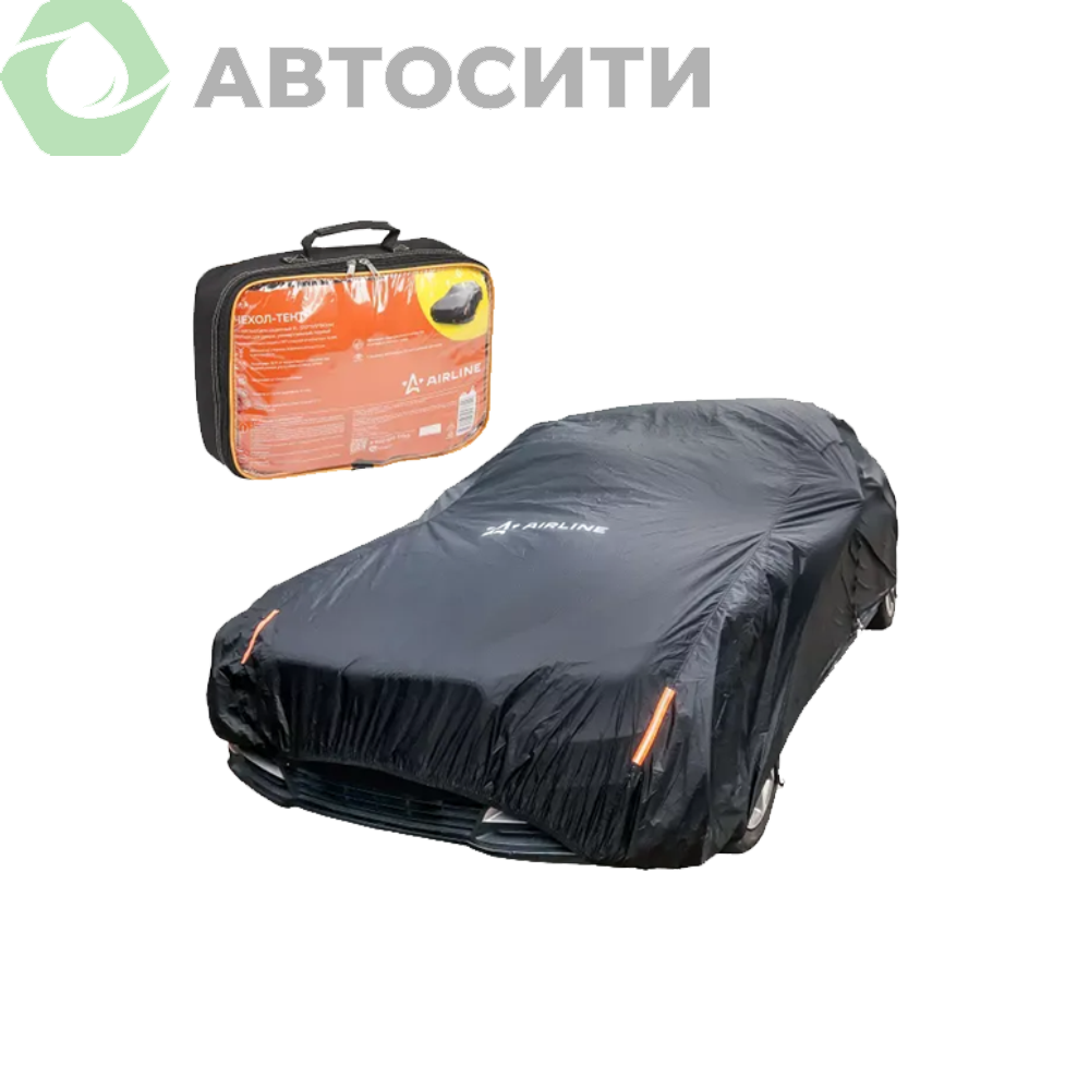 Тент для автомобиля XL (510х195х150 см) молния для двери, универсал., черный Airline