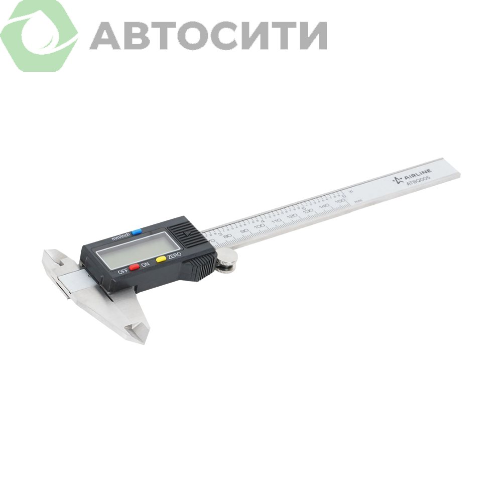 Штангенциркуль цифровой 150мм, шаг 0.01мм, стальной, глубиномер, кейс AIRLINE