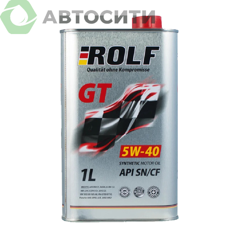 Масло моторное 5W-40 синтетическое Rolf GT 1л (A3/B4 SN/CF)