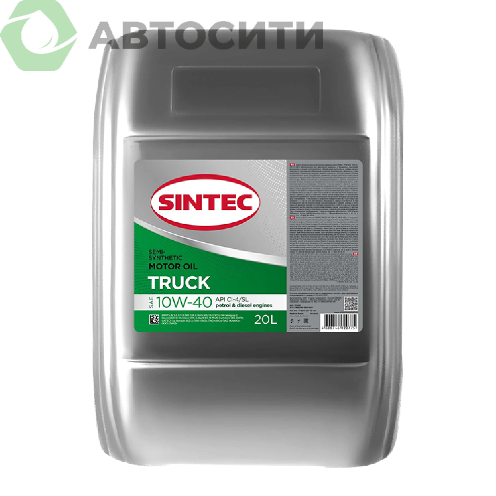 Масло моторное 10W-40 полусинтетическое Sintec Truck 20л (CI-4/SL)