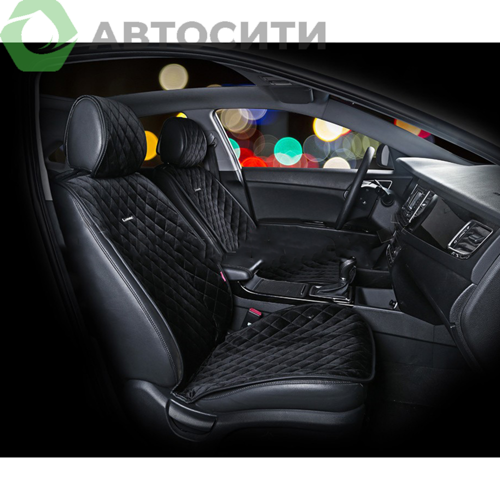 Накидка на сиденье CarFashion Transit Van компл. Передние, Велюр черная