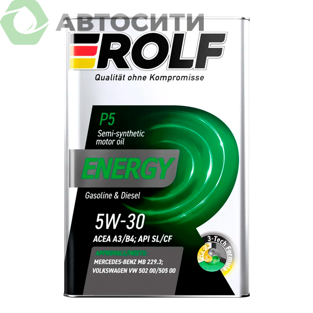 Масло моторное 5W-30 полусинтетическое Rolf Energy 4л (A3/B4 SL/CF)